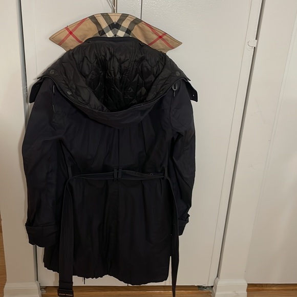 Burberry Brit Navy Blue Reymore Trench Coat - Removable Hood/Lining - Size Small - Picture 11 of 13